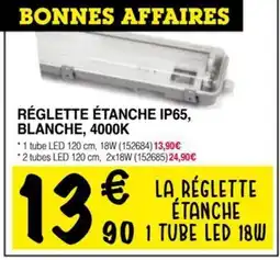 Chretien Matériaux Réglette étanche ip65, blanche, 4000k offre