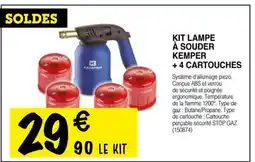 Chretien Matériaux Kit lampe à souder kemper +4 cartouches offre