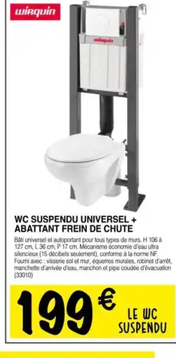 Chretien Matériaux Wc suspendu universel + abattant frein de chute offre