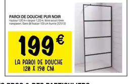 Chretien Matériaux Paroi de douche pur noir offre