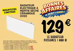 Chretien Matériaux Radiateur électrique à inertie sèche céramique oveo offre