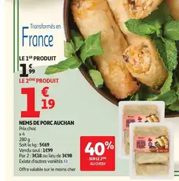Auchan Supermarché AUCHAN Nems de porc offre