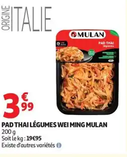 Auchan Supermarché MULAN Pad thai légumes wei ming offre