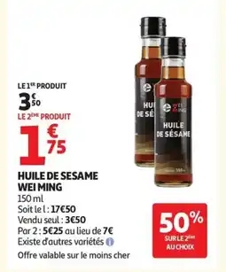 Auchan Supermarché WEI MING Huile de sesame offre