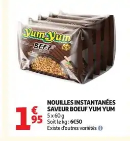 Auchan Supermarché YUM YUM Nouilles instantanées saveur boeuf offre