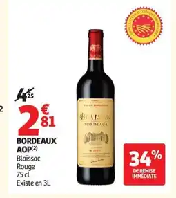 Auchan Supermarché BLAISSAC ROUGE Bordeaux aop offre