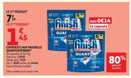 Auchan Supermarché FINISH Capsules lave vaisselle quantum offre