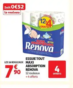Auchan Supermarché RENOVA Essuie tout maxi absorption offre