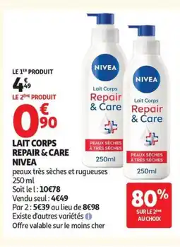 Auchan Supermarché NIVEA Lait corps repair & care offre