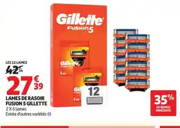 Auchan Supermarché GILLETTE Lames de rasoir fusion 5 offre