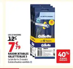 Auchan Supermarché GILLETTE BLUE 3 Rasoir jetables offre