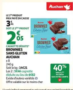 Auchan Supermarché AUCHAN Brownies sans gluten offre