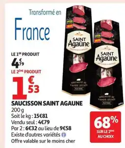 Auchan Supermarché SAINT AGAUNE Saucisson offre