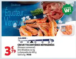 Auchan Supermarché Crevettes entières réfrigérées offre