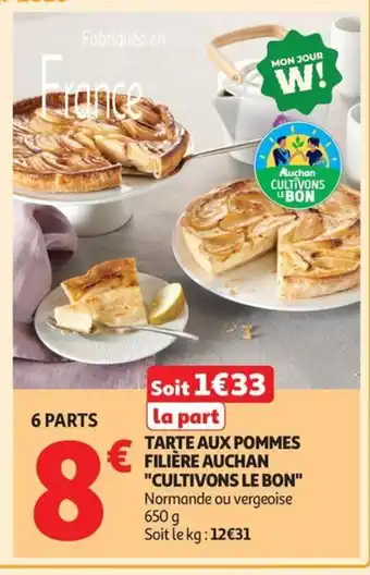 Auchan Supermarché Tarte aux pommes filière auchan cultivons le bon offre