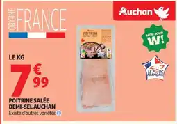 Auchan Supermarché AUCHAN Poitrine salée demi-sel offre