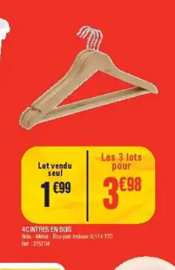 La Foir'Fouille 4 cintres en bois offre