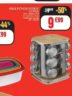 La Foir'Fouille Rack a épices rotatifs 12 pots offre