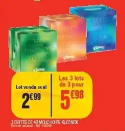 La Foir'Fouille KLEENEX 3 boites de 48 mouchoirs offre