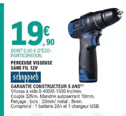 E.Leclerc Brico SCHEPPACH Perceuse visseuse sans fil 12v offre