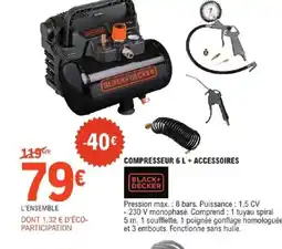 E.Leclerc Brico Compresseur + accessoires offre