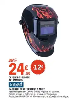 E.Leclerc Brico SCHEPPACH Casque de soudage automatique offre