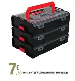E.Leclerc Brico Lot 3 boîtes à compartiments empilables offre