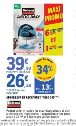 E.Leclerc Brico RUBSON Absorbeur et recharges aero 360° offre