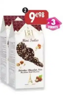 Maximo Lot de 2 étuis de mini tuiles noisettes enrobées de chocolat noir offre