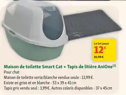 Maxi Zoo Maison de toilette Smart Cat + Tapis de litière AniOn offre