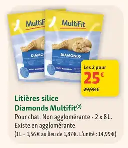 Maxi Zoo MULTIFIT Litières silice Diamonds offre