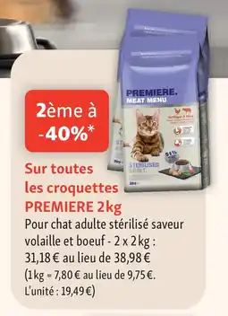 Maxi Zoo PREMIERE Sur toutes les croquettes offre