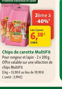 Maxi Zoo MULTIFIT Chips de carotte offre