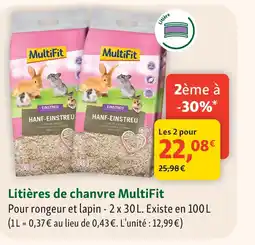 Maxi Zoo MULTIFIT Litières de chanvre offre