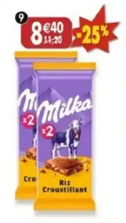 Maximo Lot de 2 x2 tablettesde chocolat lait & riz croustillant offre