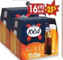Maximo Lot de 2 packs de 12 bouteilles de gold 1664-6,1° offre