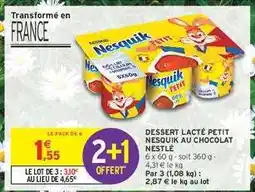 Intermarché Hyper Dessert lacté Petit Nesquik au chocolat Nestlé offre
