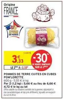 Intermarché Hyper Pommes de terre cuites en cubes Pom'lorette offre