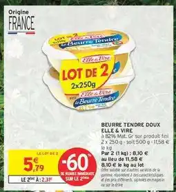 Intermarché Hyper Beurre Tendre Doux Elle & Vire offre