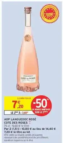 Intermarché Hyper AOP Languedoc Rosé 'Cote des Roses' offre