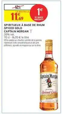Intermarché SPIRITUEUX À BASE DE RHUM SPICED GOLD CAPTAIN MORGAN offre