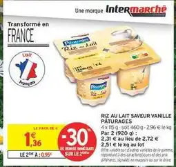 Intermarché Hyper RIZ AU LAIT SAVEUR VANILLE PÂTURAGES offre