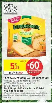 Intermarché LEERDAMMER ORIGINAL MAXI PORTION offre