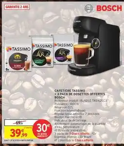 Intermarché Hyper Cafetière Tassimo + 3 Pack de Dosettes Offertes offre