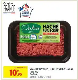 Intermarché VIANDE BOVINE : HACHÉ VRAC HALAL 15% MG DABIA offre
