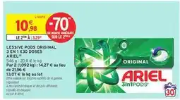 Intermarché Hyper Lessive Pods Original 3 en 1 x30 Doses Ariel offre