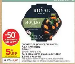 Intermarché COCOTTE DE MOULES CUISINÉES À LA MARINIÈRE offre