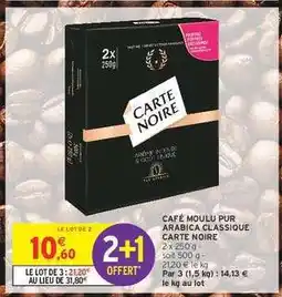 Intermarché Café Moulu Pur Arabica Classique Carte Noire offre