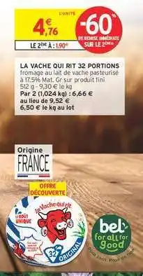 Intermarché LA VACHE QUI RIT 32 PORTIONS offre
