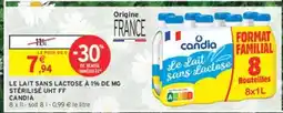 Intermarché LE LAIT SANS LACTOSE À 1% DE MG STÉRILISÉ UHT FF CANDIA offre